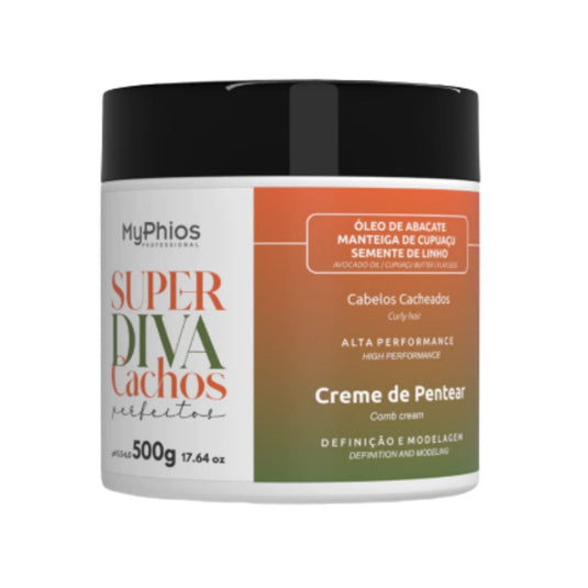 Creme de Pentear MyPhios Creme Super Diva Cachos Perfeitos 500 g para Cabelo Cacheado