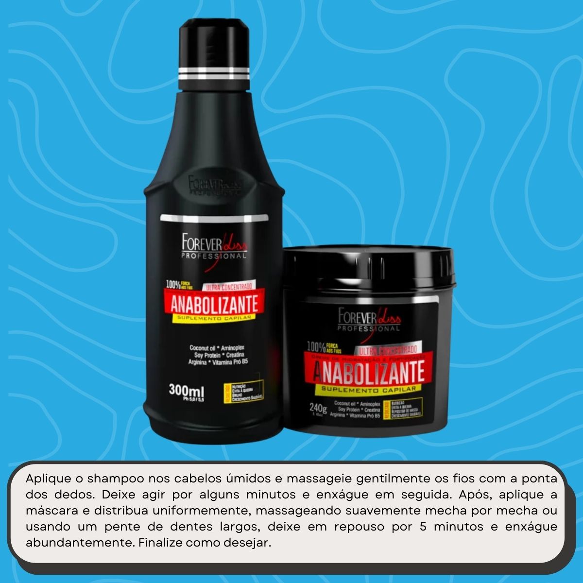 Kit Forever Liss Anabolizante Capilar Shampoo 300 ml + Máscara 240 g
