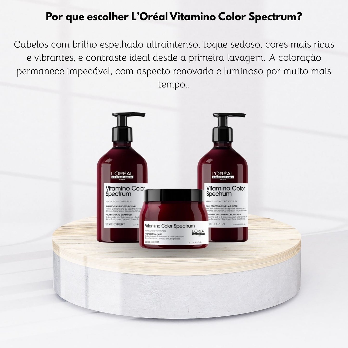 Kit Loreal Vitamino Color Spectrum Shampoo, Condicionador e Máscara 500 ml