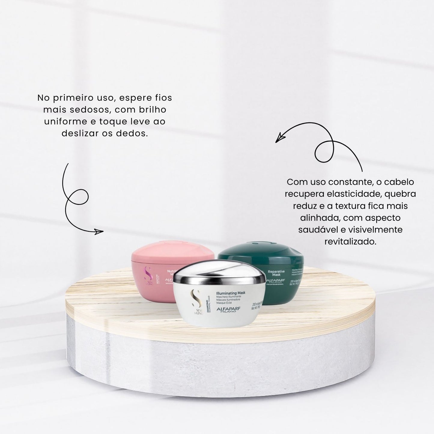 Kit Alfaparf Semi Di Lino Cronograma Capilar Máscaras 200 ml