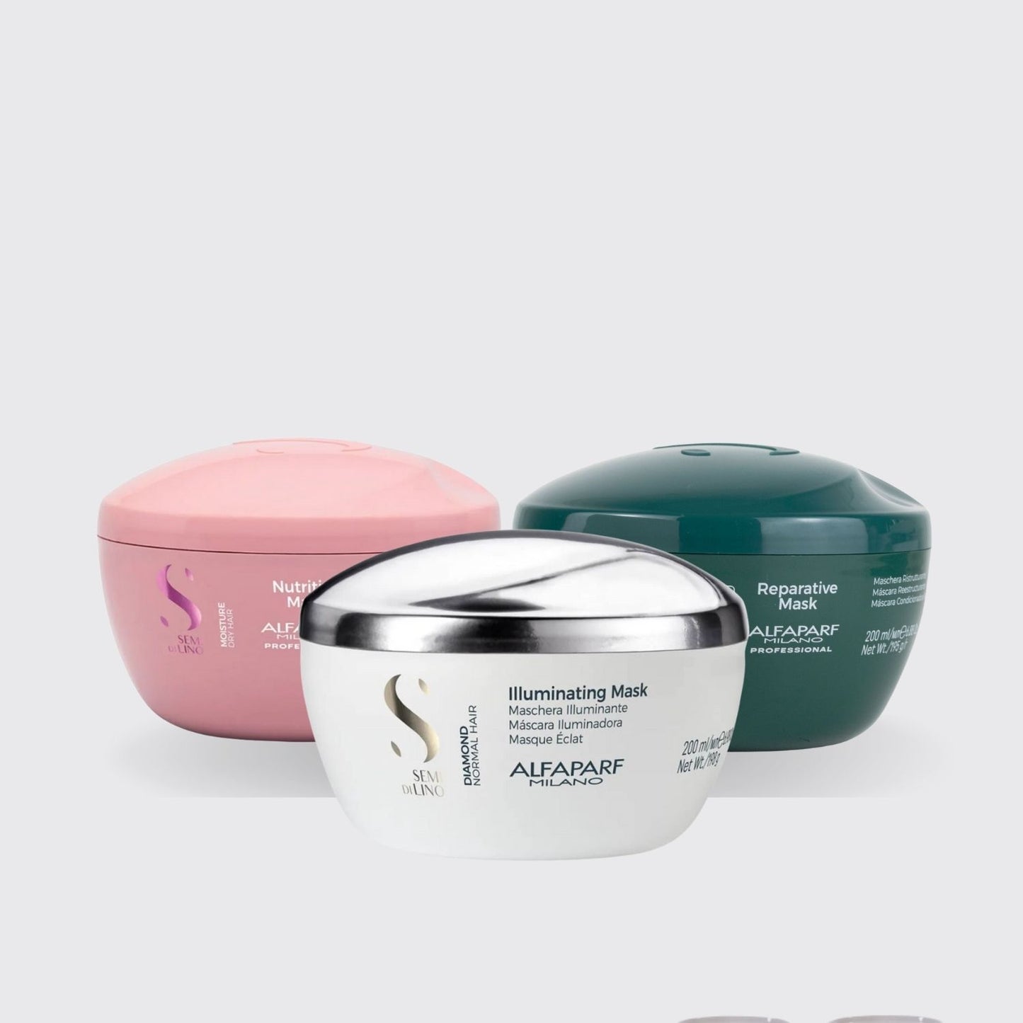 Kit Alfaparf Semi Di Lino Cronograma Capilar Máscaras 200 ml