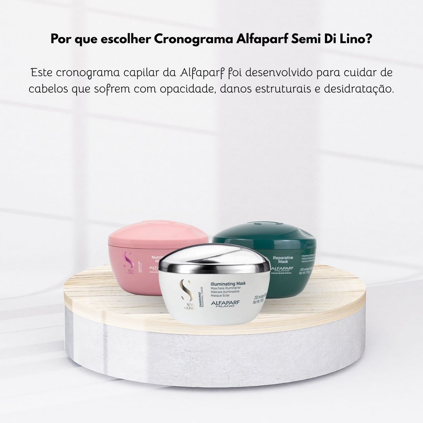 Kit Alfaparf Semi Di Lino Cronograma Capilar Máscaras 200 ml