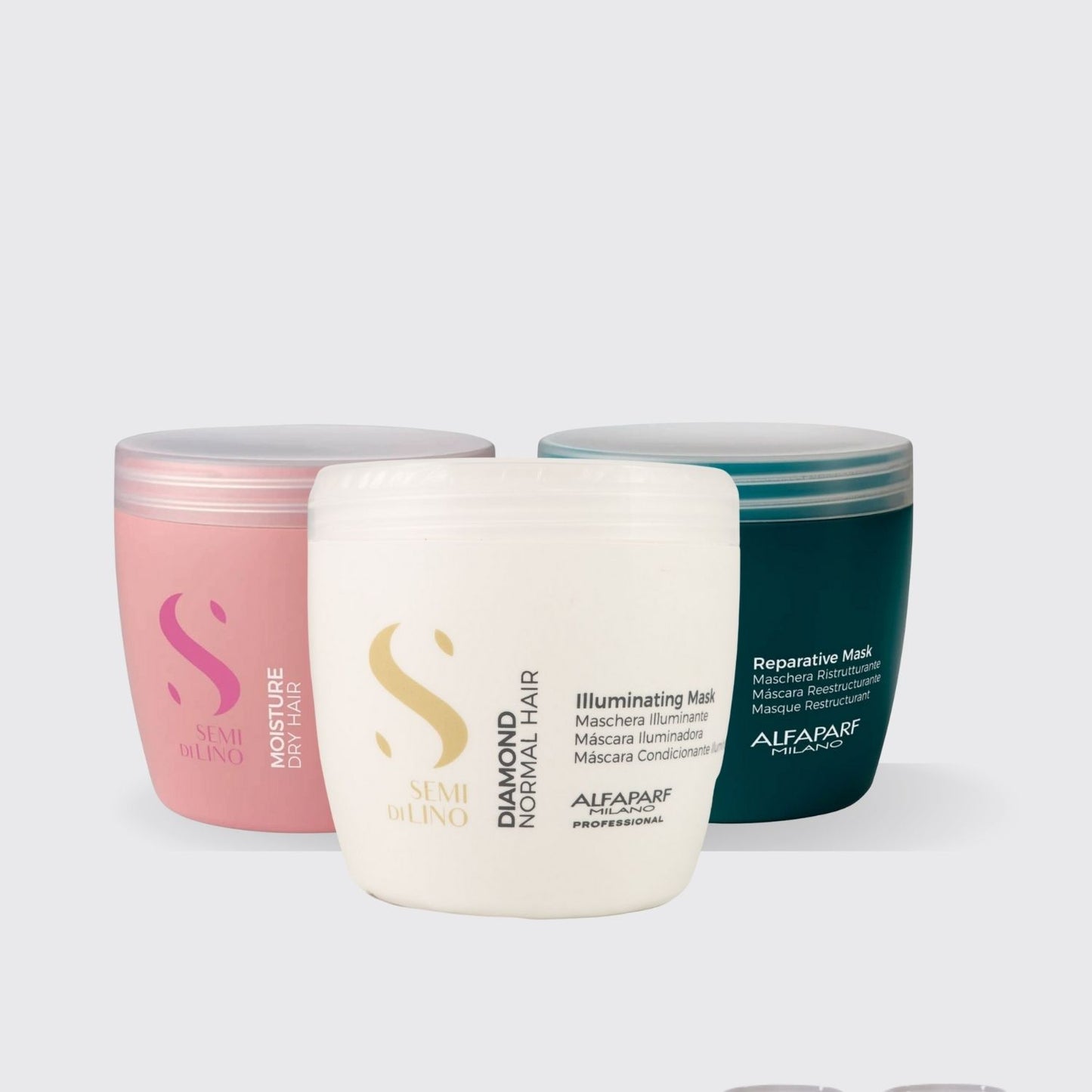 Kit Alfaparf Semi Di Lino Cronograma Capilar Máscaras 500 ml