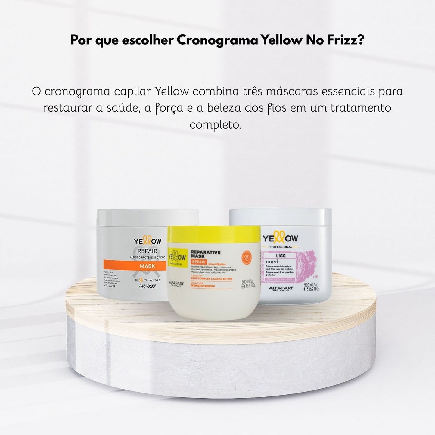 Kit Yellow Cronograma Capilar No Frizz Máscara 500 ml