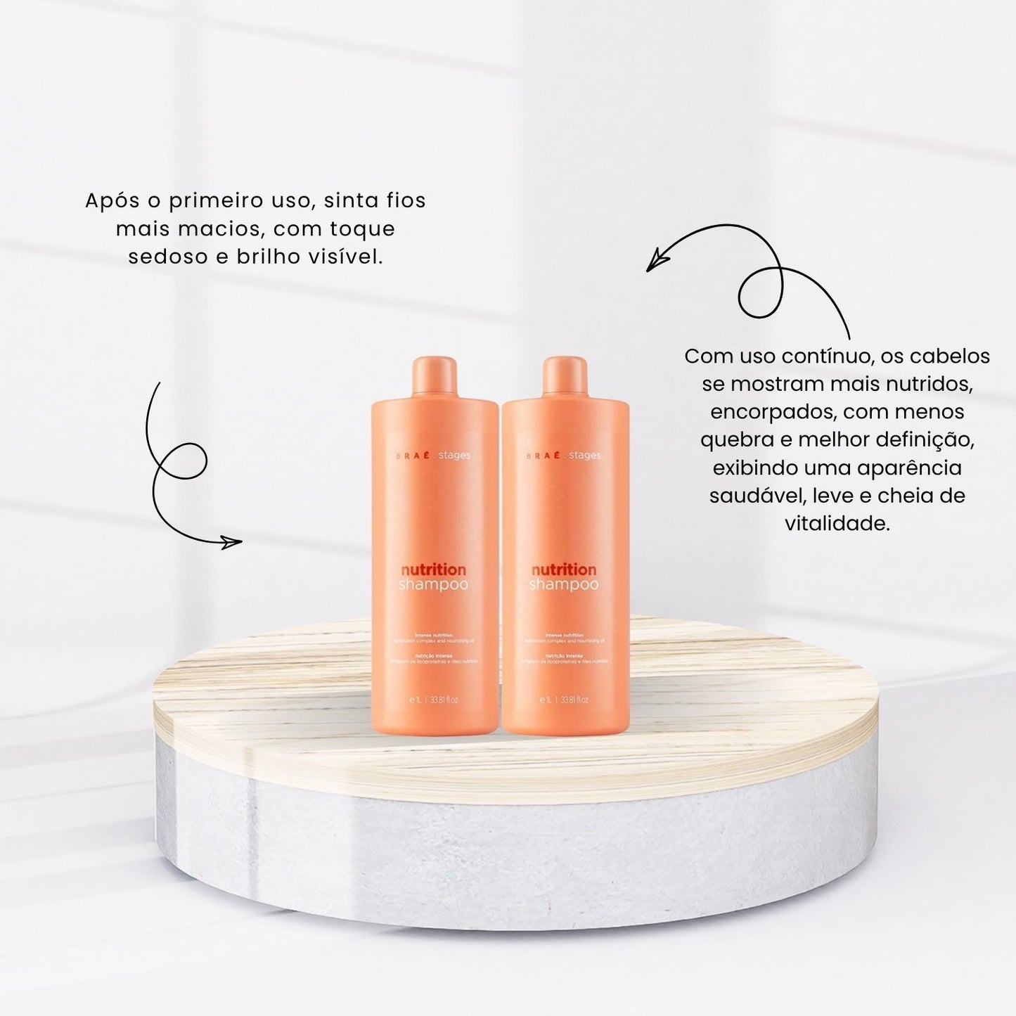 Kit Braé Stages Nutrition Hidratação Nutritiva 2 Shampoo 1 Litro