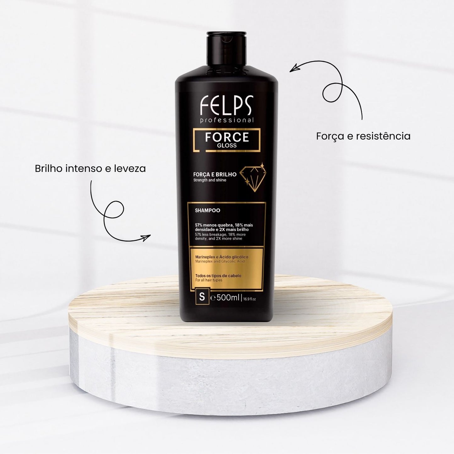 Shampoo Felps Force Gloss Força e Brilho 500 ml