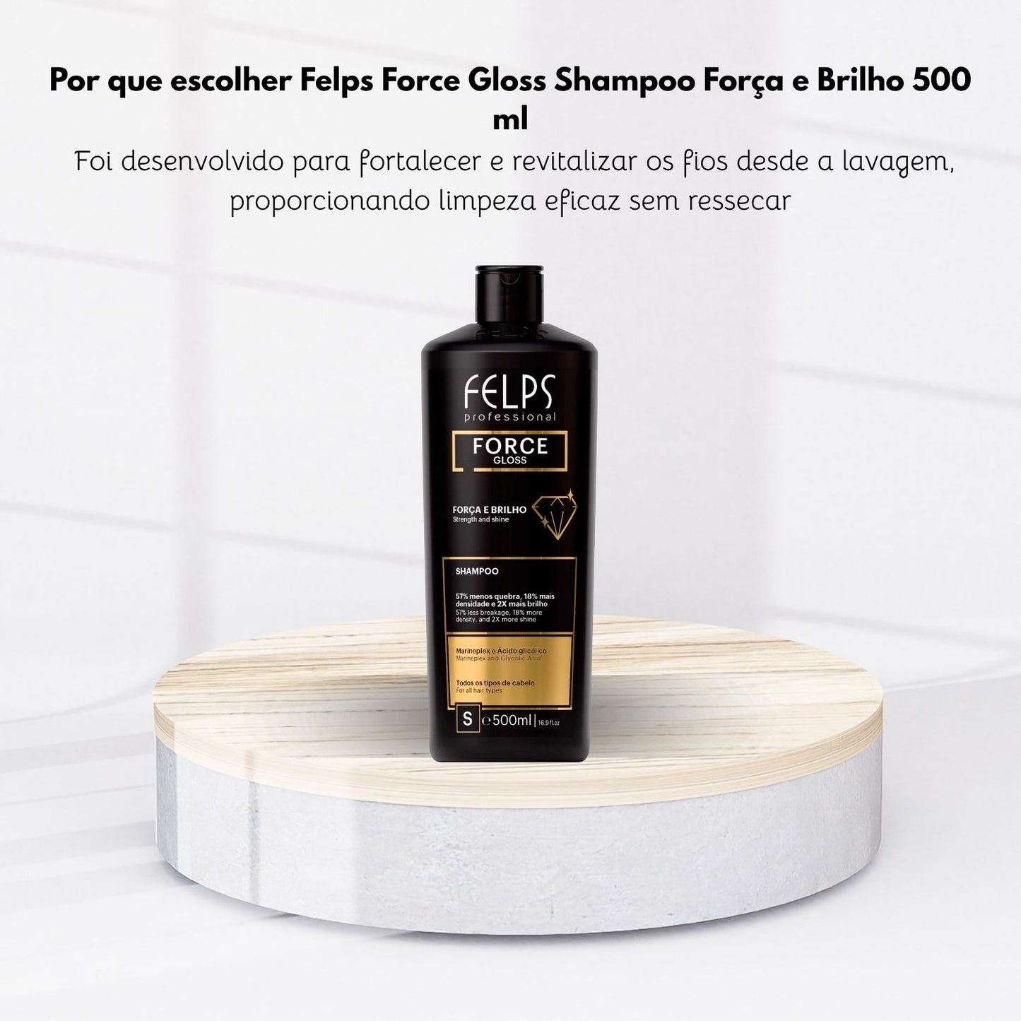 Shampoo Felps Force Gloss Força e Brilho 500 ml