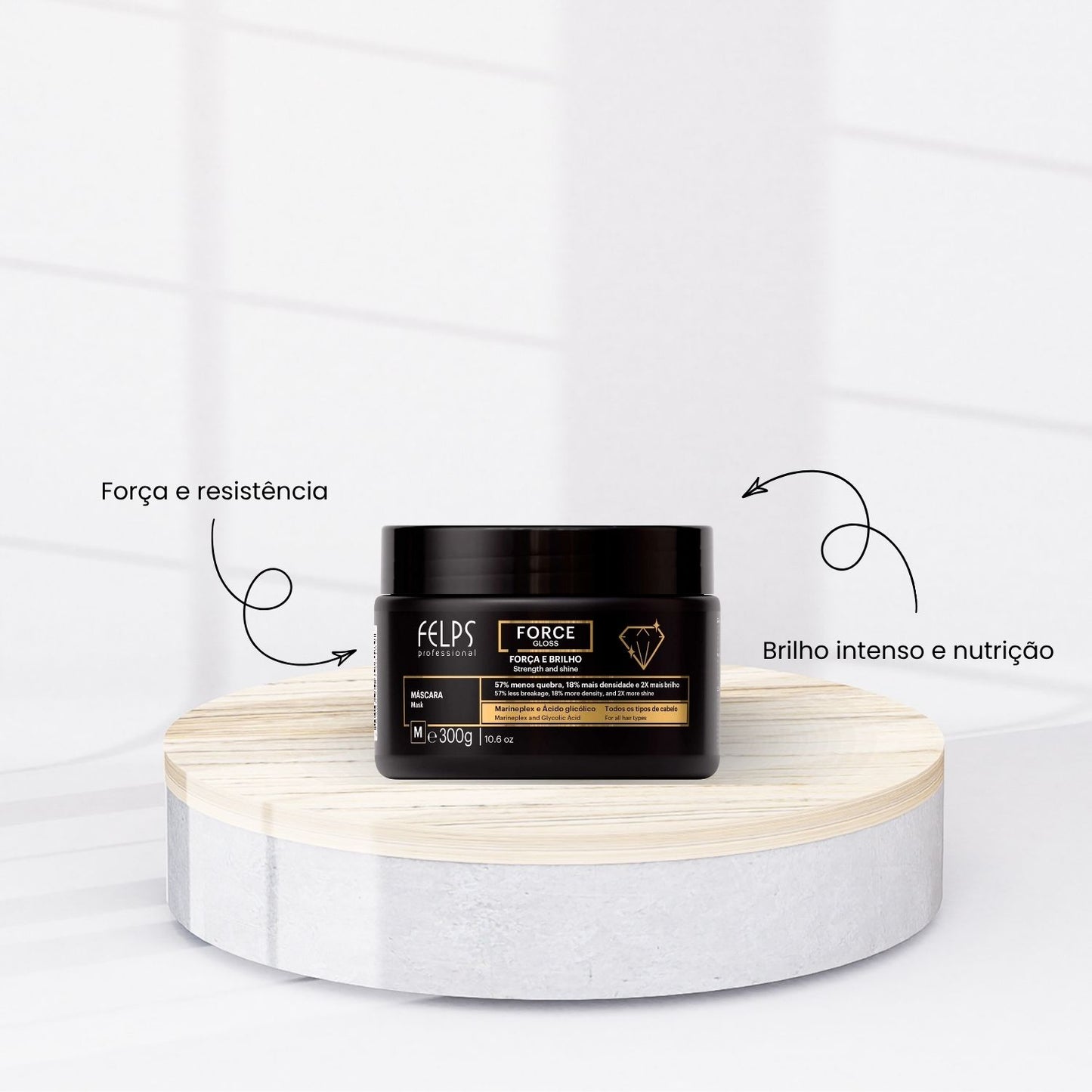 Máscara Felps Force Gloss Força e Brilho 300 g