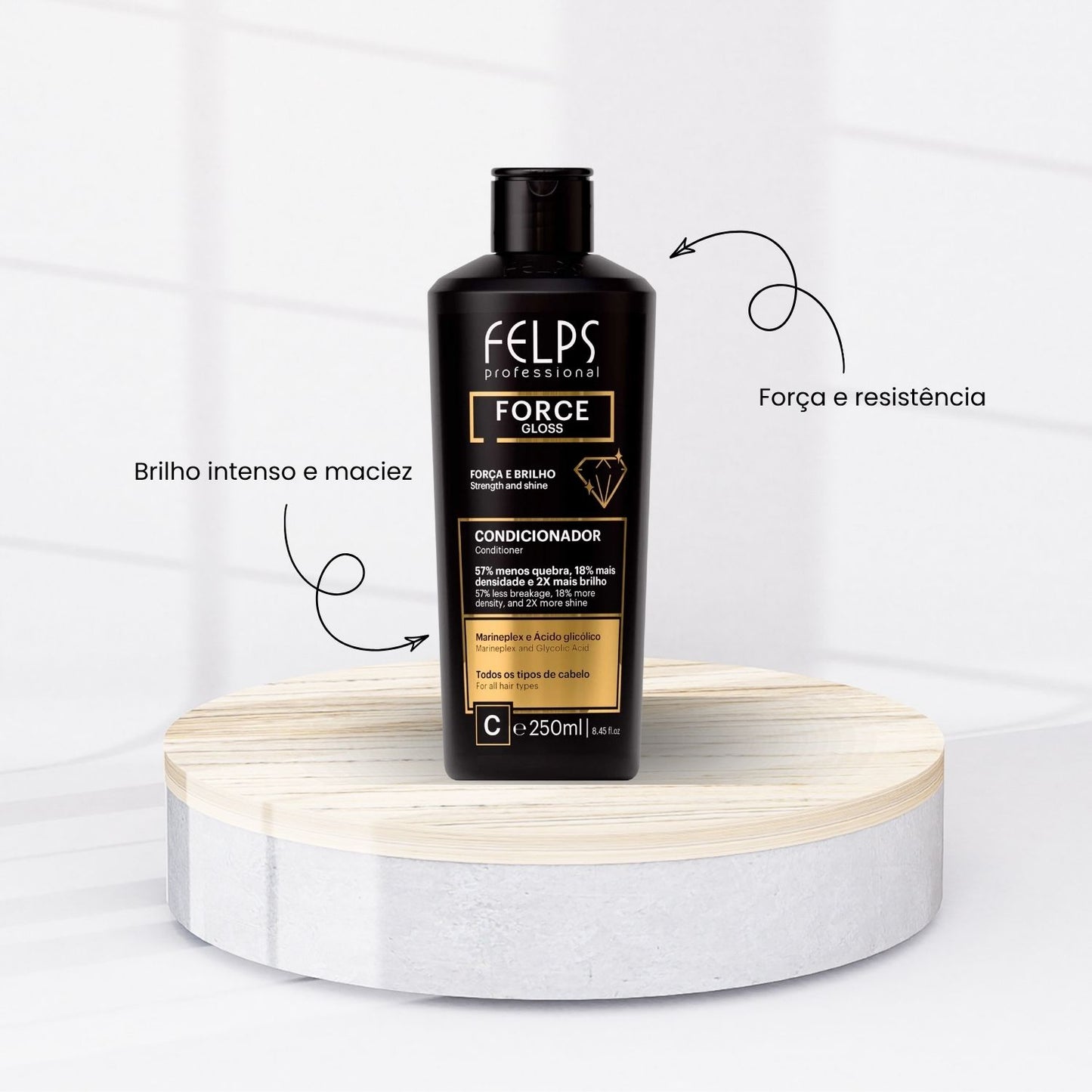 Condicionador Felps Force Gloss Força e Brilho 250 ml