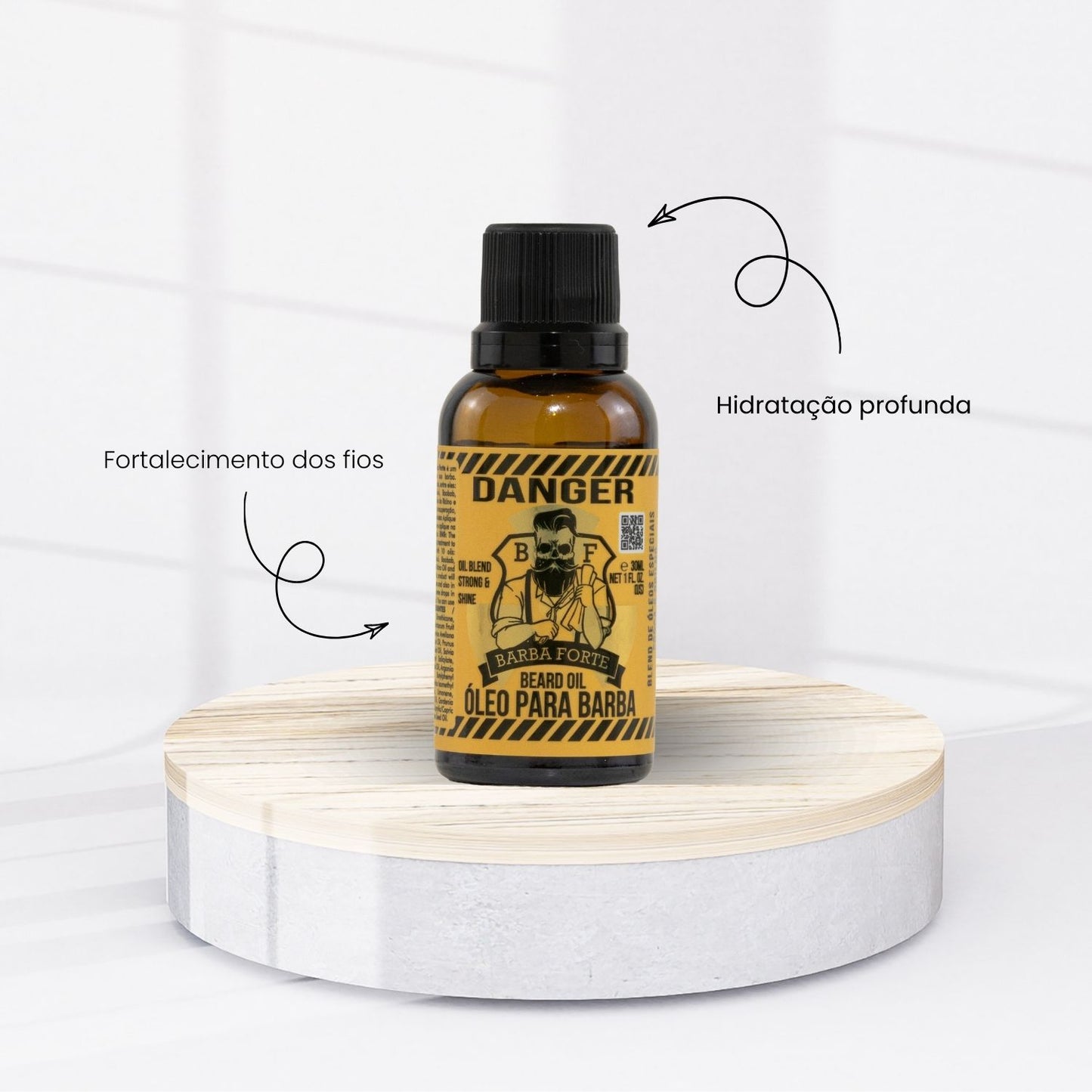 Barba Forte Danger Óleo Hidratação e Brilho 30 ml