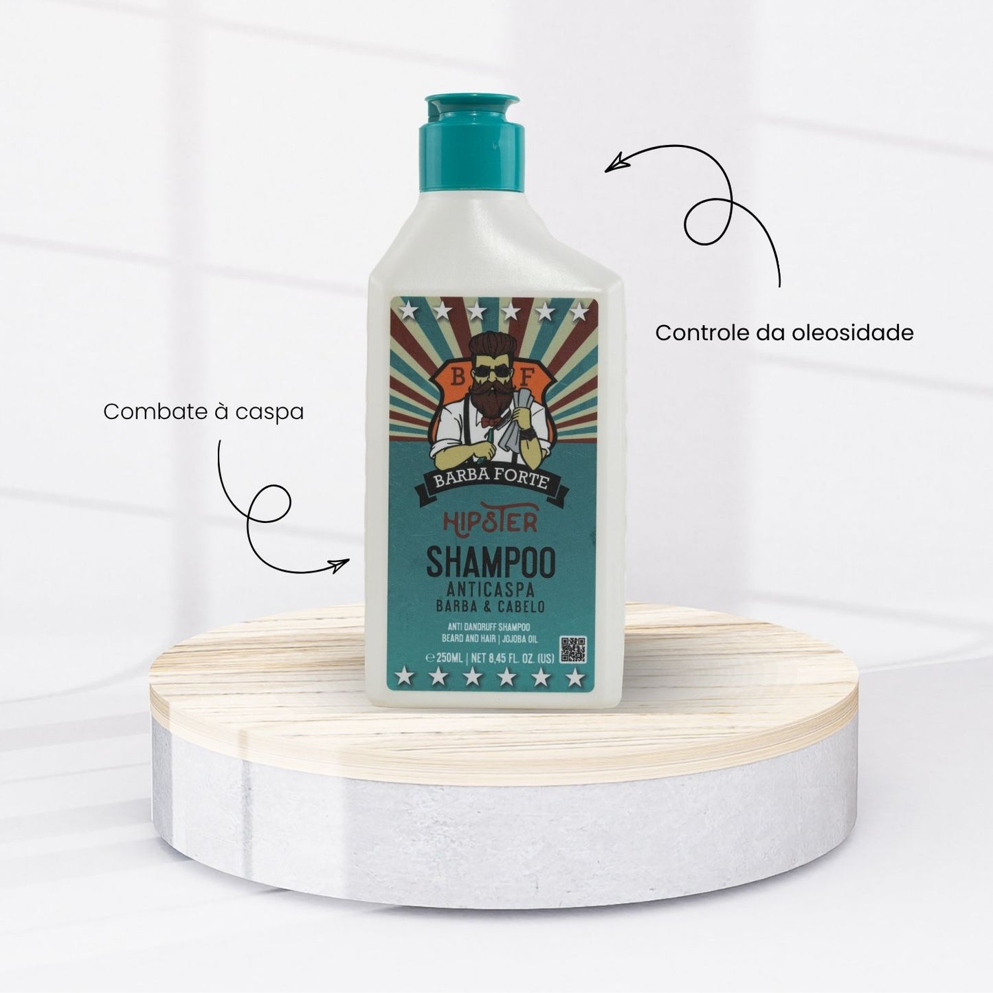 Barba Forte Hipster Shampoo Anticaspa Limpeza 250 ml