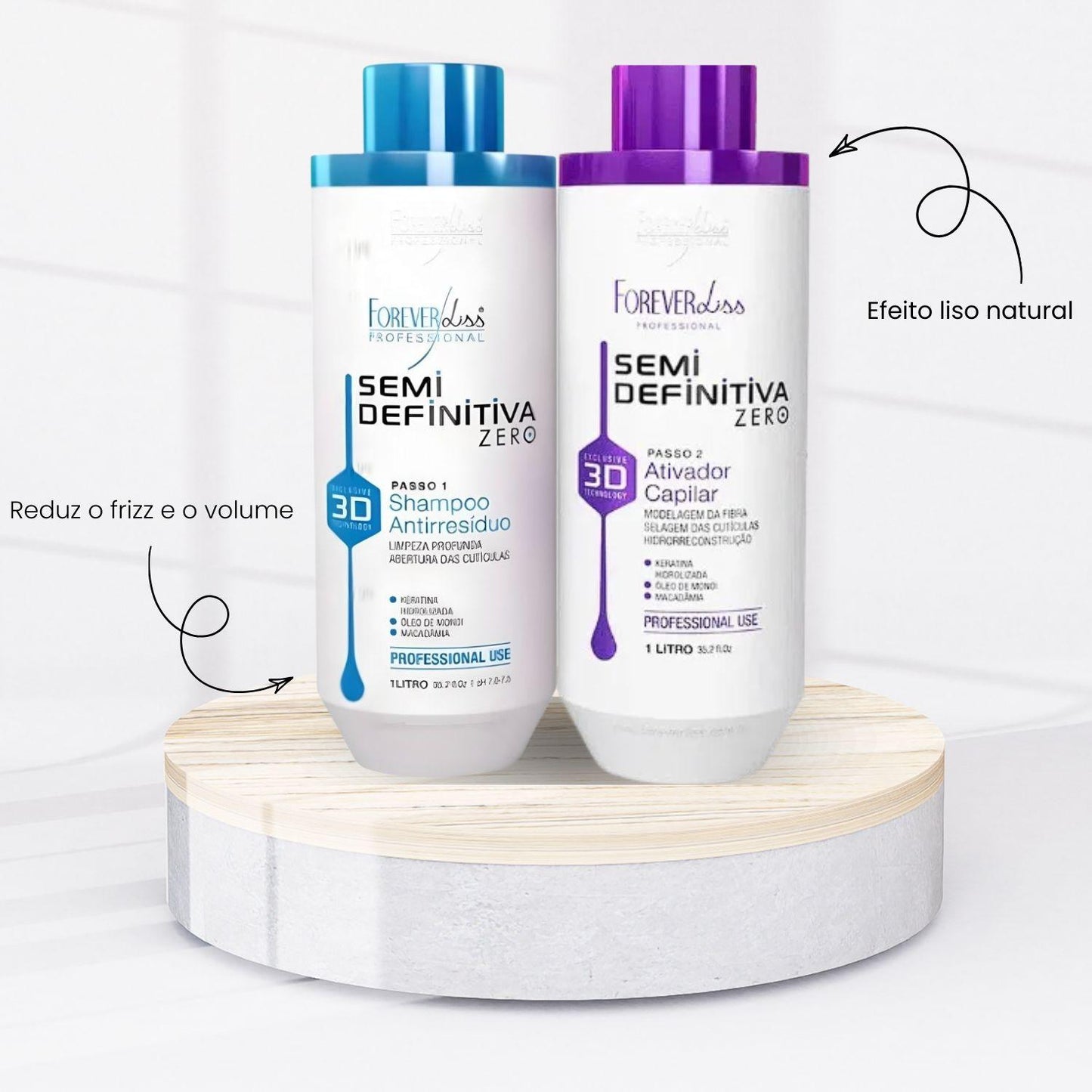 Kit Semi Definitiva Zero Forever Liss Alisamento Profundo 1L
