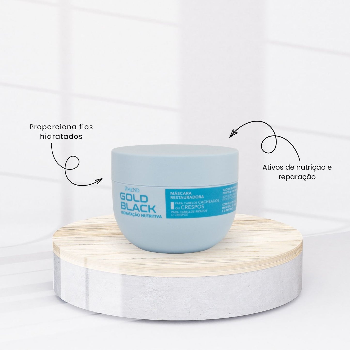 Máscara Hidratação Amend Gold Black Nutritiva Cachos 250 g