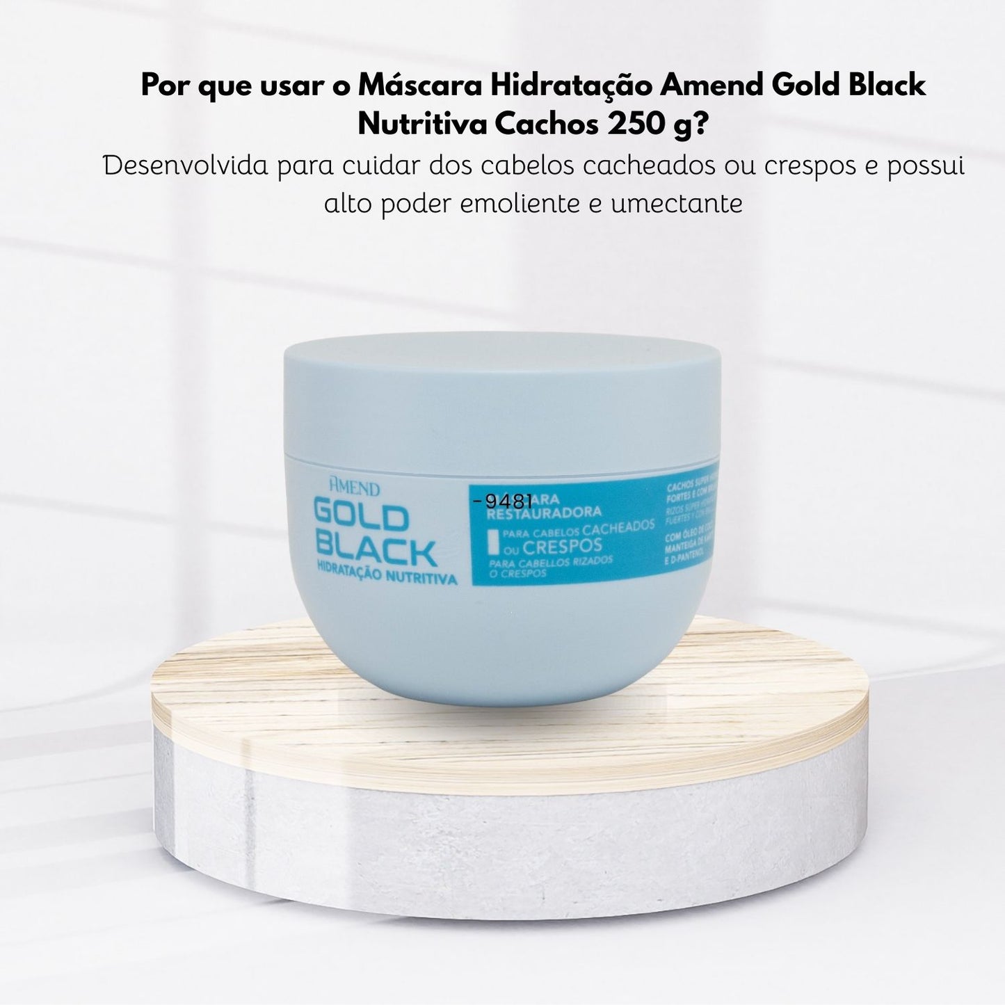 Máscara Hidratação Amend Gold Black Nutritiva Cachos 250 g