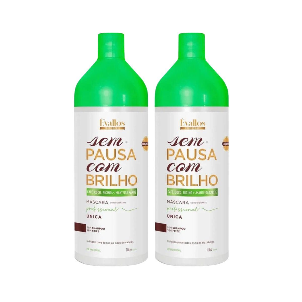 Kit Évallos Sem Pausa com Brilho 2 Progressiva 1 Litro