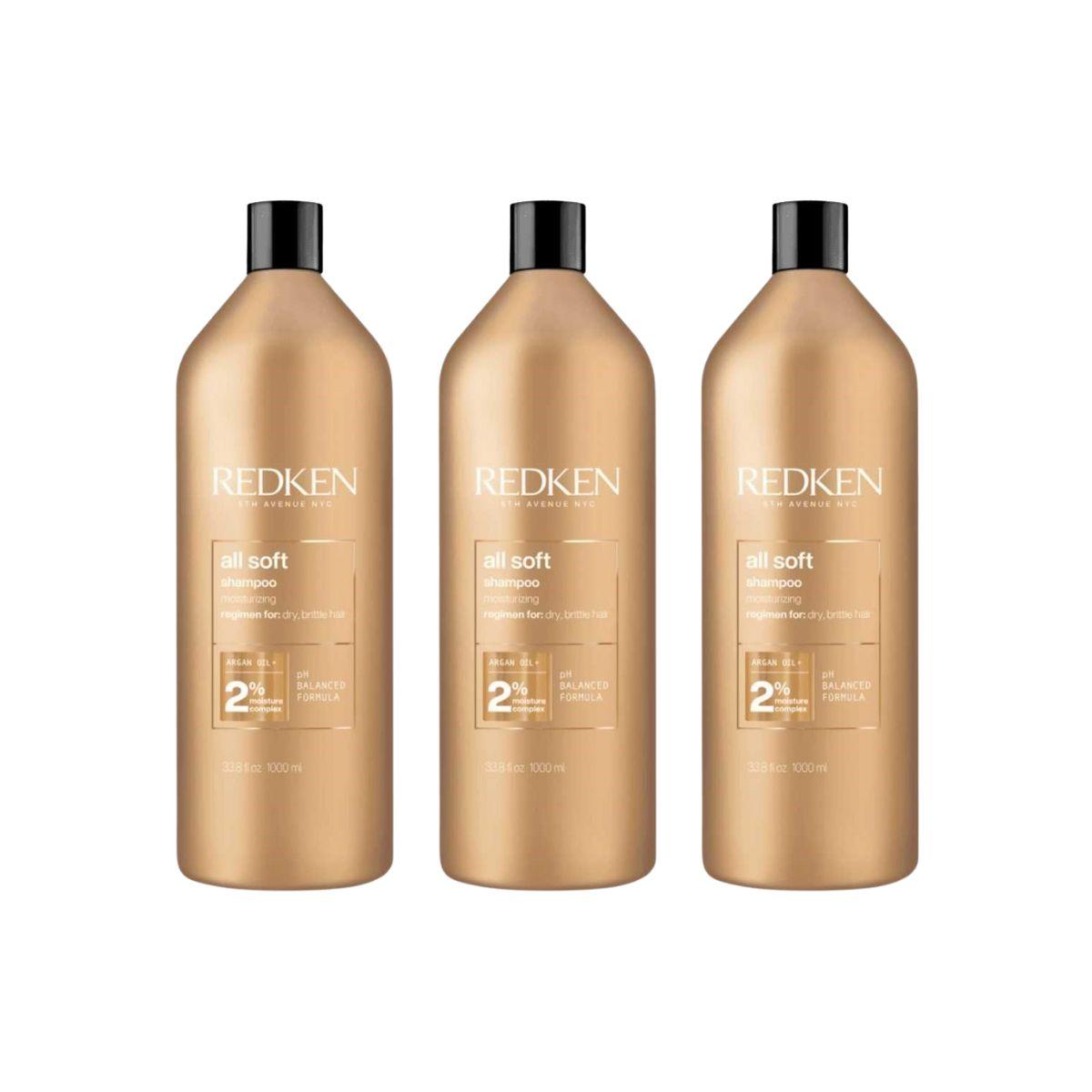 Kit Redken All Soft Argan Oil 3 Shampoo 1 Litro